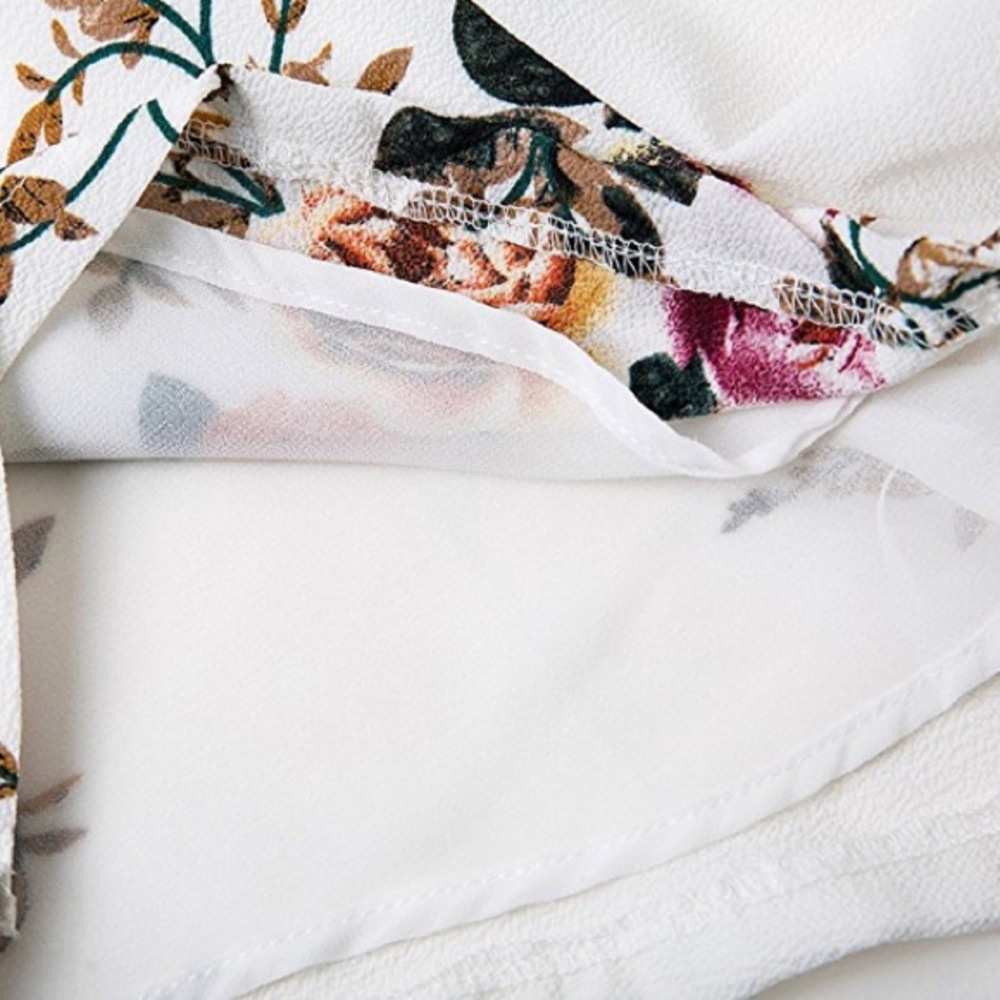 Backless Floral Print Short Romper Jumpsuit - Picture 5 of 6